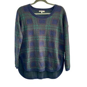 Madewell Tartan Mohair Alpaca Wool Plaid Sweater Size Small Dark Academia Preppy